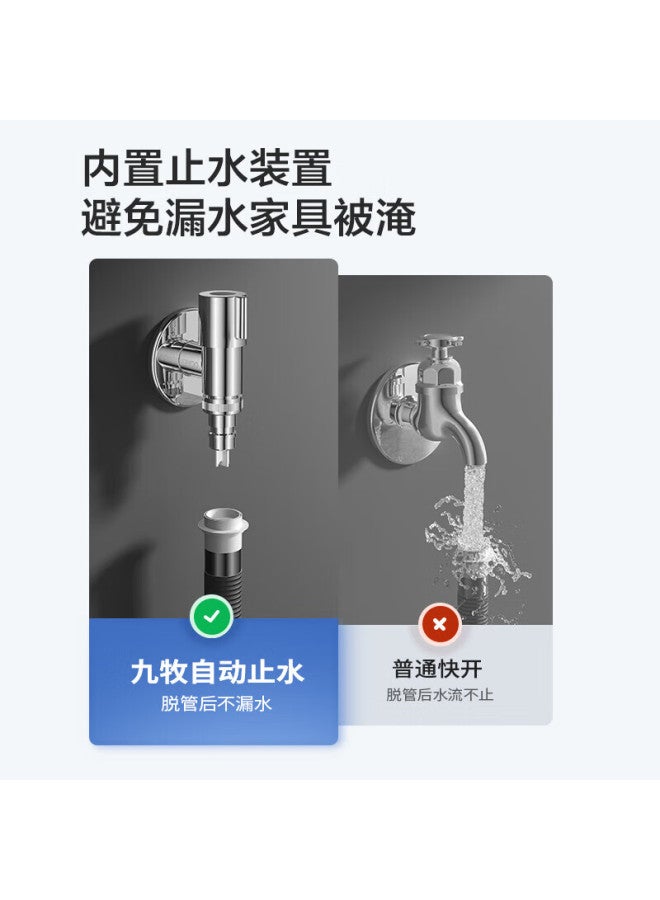 Jomoo Washing Machine Angle Valve Faucet Spout, Stainless Steel, 1/2 Inch Cartridge Threaded Connector, Silver, 74112-784/1c - Image 2