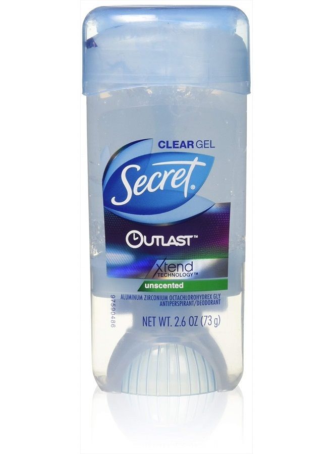 Secret Outlast Xtend Antiperspirant Deodorant, Clear Gel, Unscented, 2.6 Ounce (Pack of 2) - Image 1