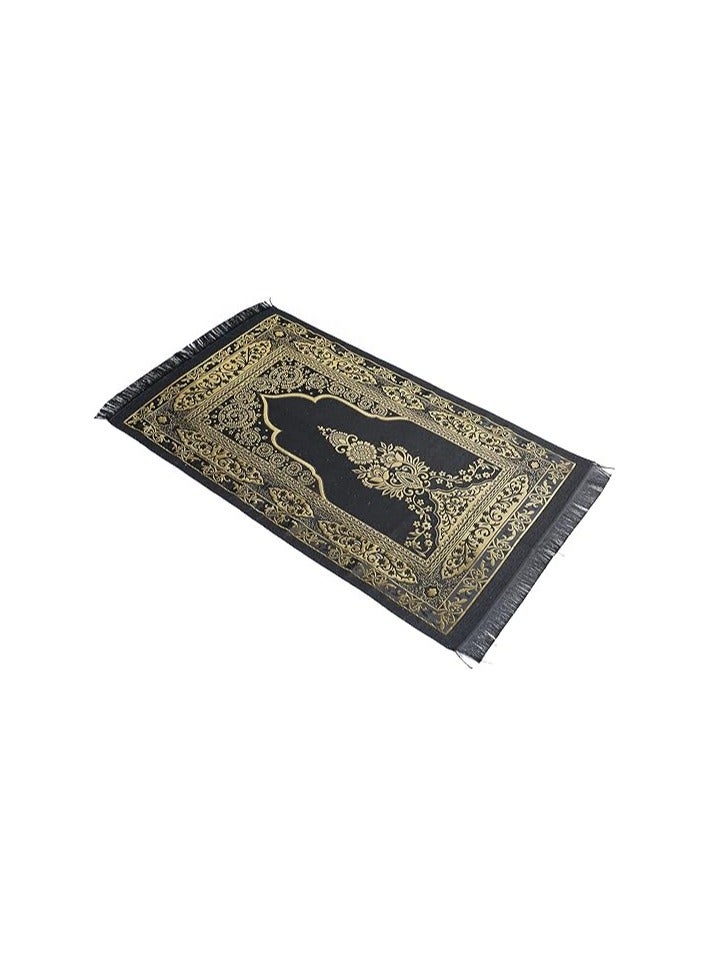 Prayer Rug - Muslim Prayer Rug - Prayer Mat Travel Bag and Prayer Beads - Muslim Gifts for Men Women and Kids (Black-2) - Image 2