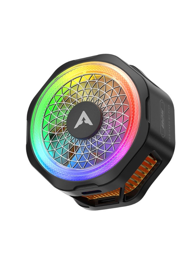 PIVA B25 PRO 20W Mobile Cooling Fan – Rapid cooling (up to 40°C drop), magnetic clip, app control, and RGB lighting. Durable and scratch-resistant; ideal for gaming and heavy use. Color: Black. - Image 1