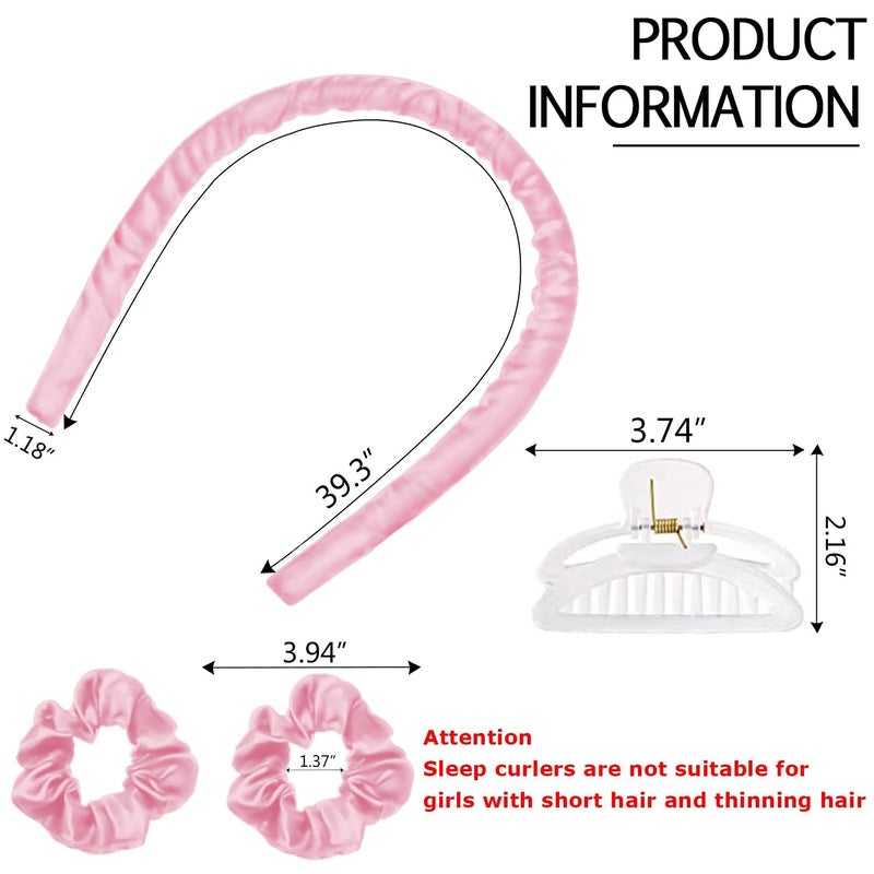 BRIXAL Hair Roller Heatless Hair Curlers for Overnight Curls Growth,All Hair Types, No Heat Curls to Sleep for Curl Rods & Effective To Use (PINK, 1 count) - Image 2