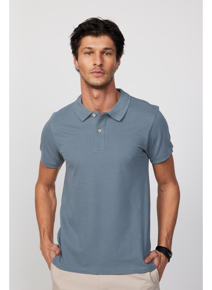 Men's Slim Fit Slim Cut 100% Cotton Blue Polo Neck T-Shirt - pzsku/Z45CA9BE38ED591BE734BZ/45/_/1741257039/e416f227-dc02-4264-b4e2-faf692ba75e8