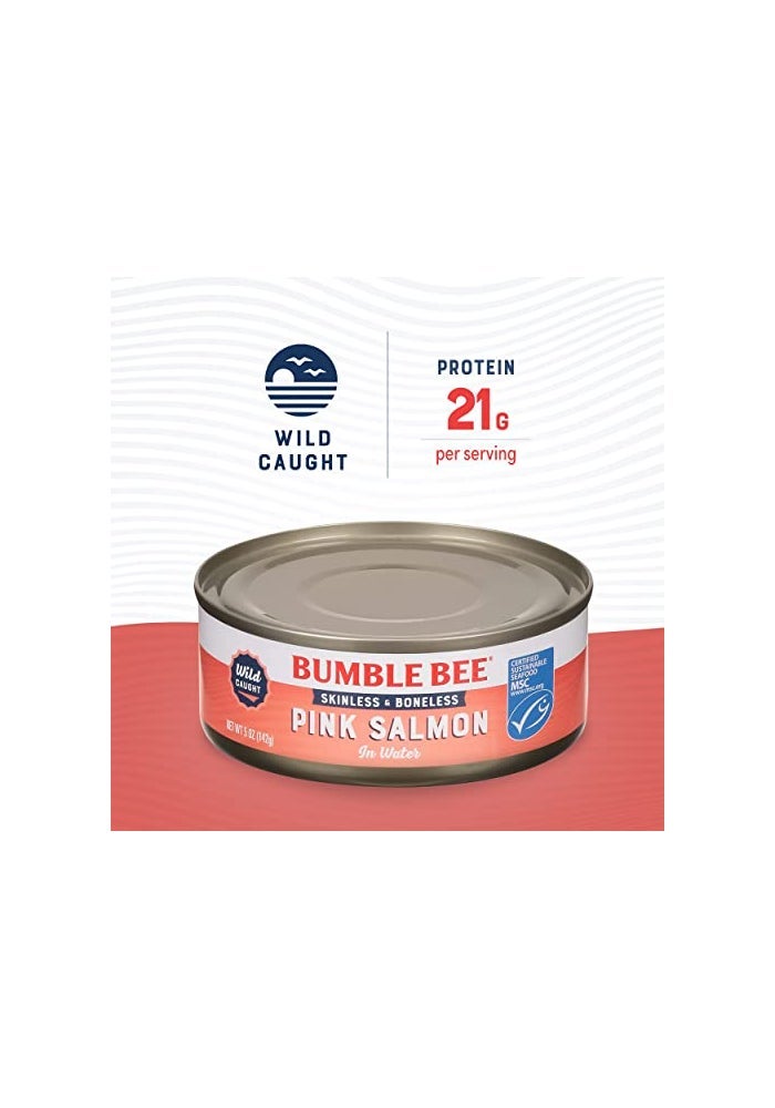 Bumble Bee Skinless  Boneless Canned Pink Salmon in Water 5 oz Cans Pack of 12  Premium Wild Caught Salmon for Sandwiches  Recipes  20g Protein per Serving  Gluten Free Kosher MSC Certified - Image 5