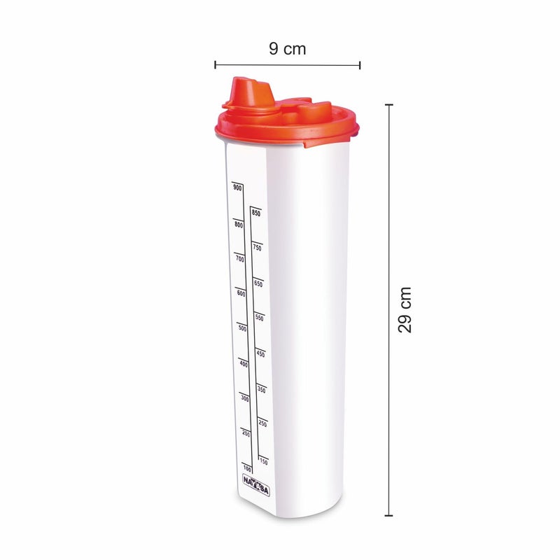 NAYASA Plastic Oil Dispenser Set Of 2 | BPA-Free and Leakproof Cooking Oil Dispenser Kitchen Tools | Ideal For Storing & Pouring Liquids, Cooking Oils, Refined Oils, Olive Oil, Vinegar | Red - Image 4