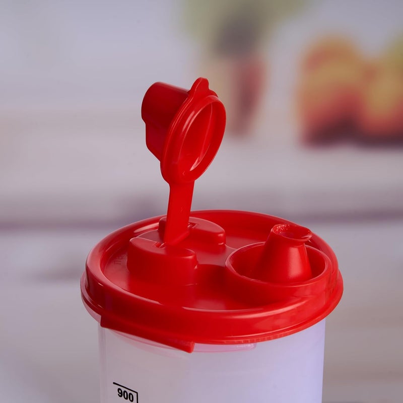 NAYASA Plastic Oil Dispenser Set Of 2 | BPA-Free and Leakproof Cooking Oil Dispenser Kitchen Tools | Ideal For Storing & Pouring Liquids, Cooking Oils, Refined Oils, Olive Oil, Vinegar | Red - Image 3