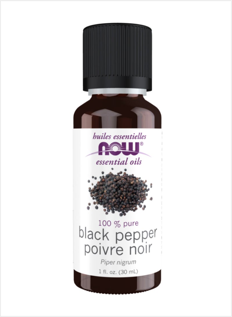 NOW Black Pepper Essential Oil - Spicy & Aromatic, 30ml