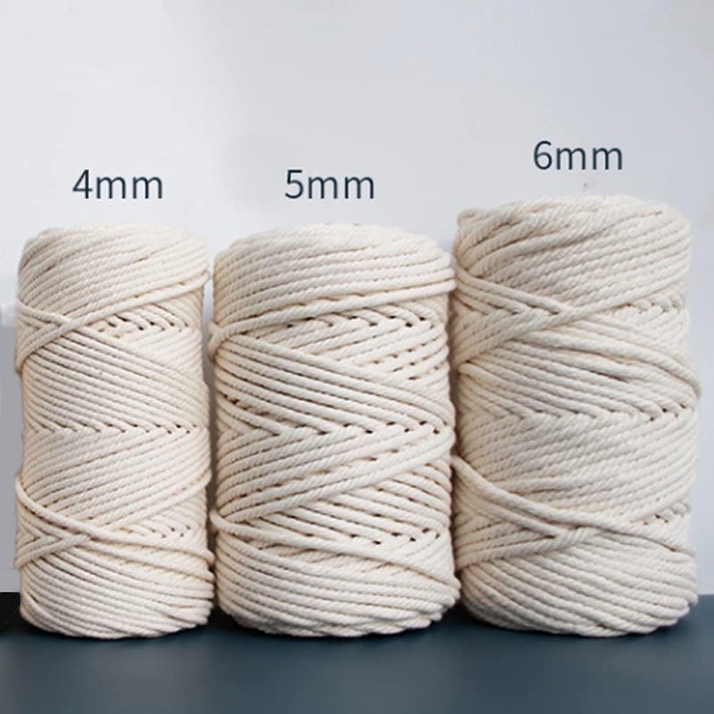 FLIPPED Macrame Cord,4mm x110 Yards Macrame Cords Colored Cotton Macrame Rope Craft Cord for DIY Crafts Knitting Plant Hangers Christmas Wedding Décor (Beige/Natural Color, 4mm110yards) - Image 5