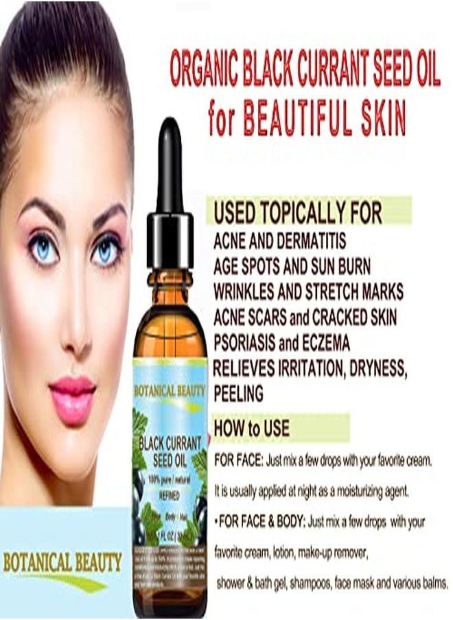 Botanical Beauty - Black Currant Seed Oil 100% Pure / Natural / Undiluted / Refined Cold Pressed Carrier Oil 1 FlOz - 30Ml For Skin, Hair, Lip And Nail Care "One Of The Richest In Gamma-Linolenic Acid, Omega 3, 6 And 9 Essential Fatty Acids" By Botanical Beauty - Image 1