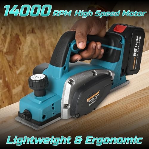 Tomahawk Cordless Planer Machine TCPM-1122 - Brushless Motor, 21V Battery Powered, Lightweight and Ergonomic Design, 82mm Planning Width - Image 2