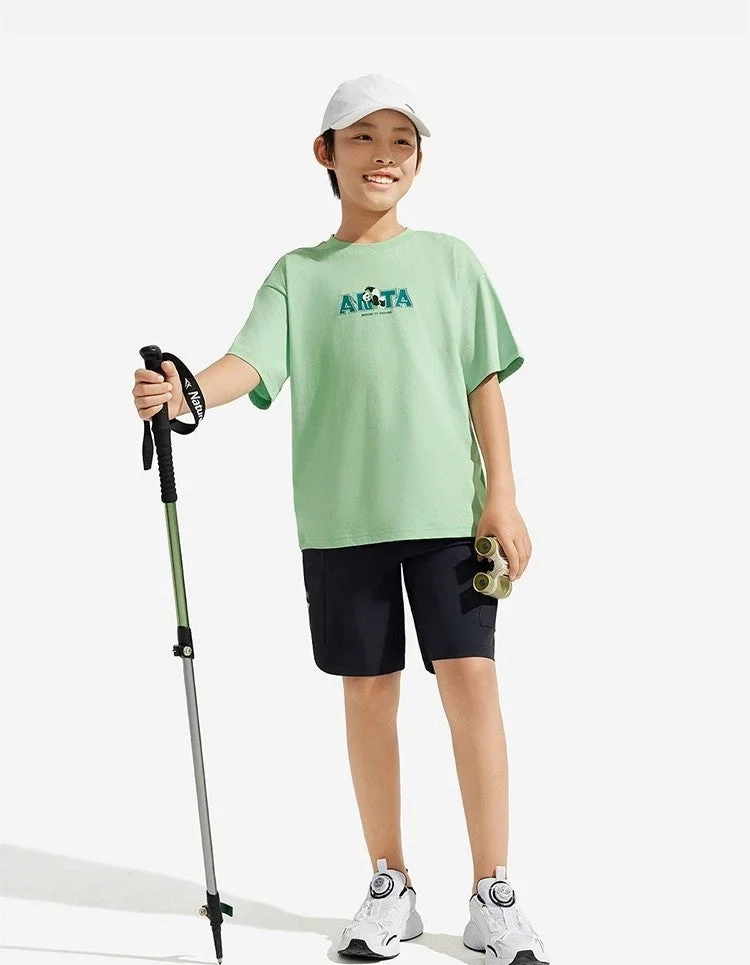 ANTA Kids Panda Tee | 100% Cotton Outdoor T-Shirt/Soft Cotton · Breathable Comfort · Trendy Everyday Style