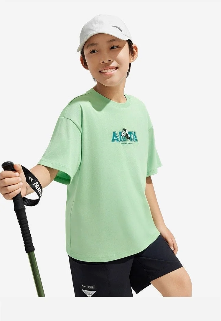 ANTA Kids Panda Tee | 100% Cotton Outdoor T-Shirt/Soft Cotton · Breathable Comfort · Trendy Everyday Style