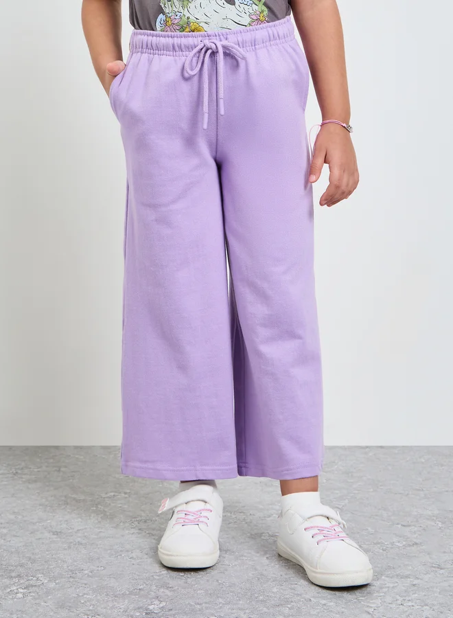 ستايلي Girls Wide Leg Joggers with Adjustable Drawcord