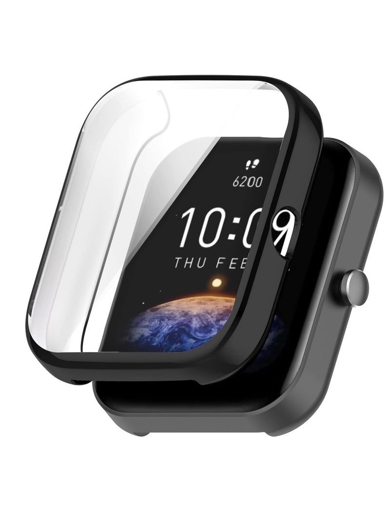 TPU Protective Cover For Amazfit Bip 3 / Screen Protector Case For Amazfit SmartWatch Accessories Protection Shell (Black) - Image 1