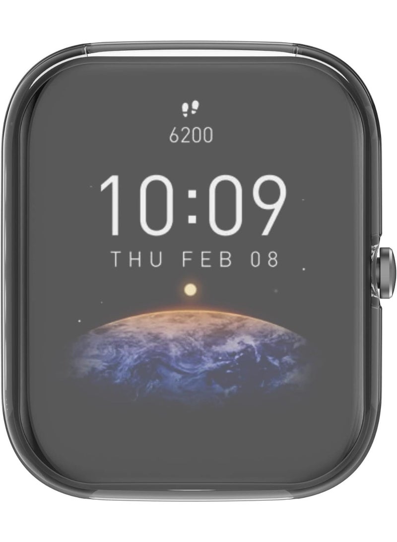 TPU Protective Cover For Amazfit Bip 3 / Screen Protector Case For Amazfit SmartWatch Accessories Protection Shell (Black) - Image 4