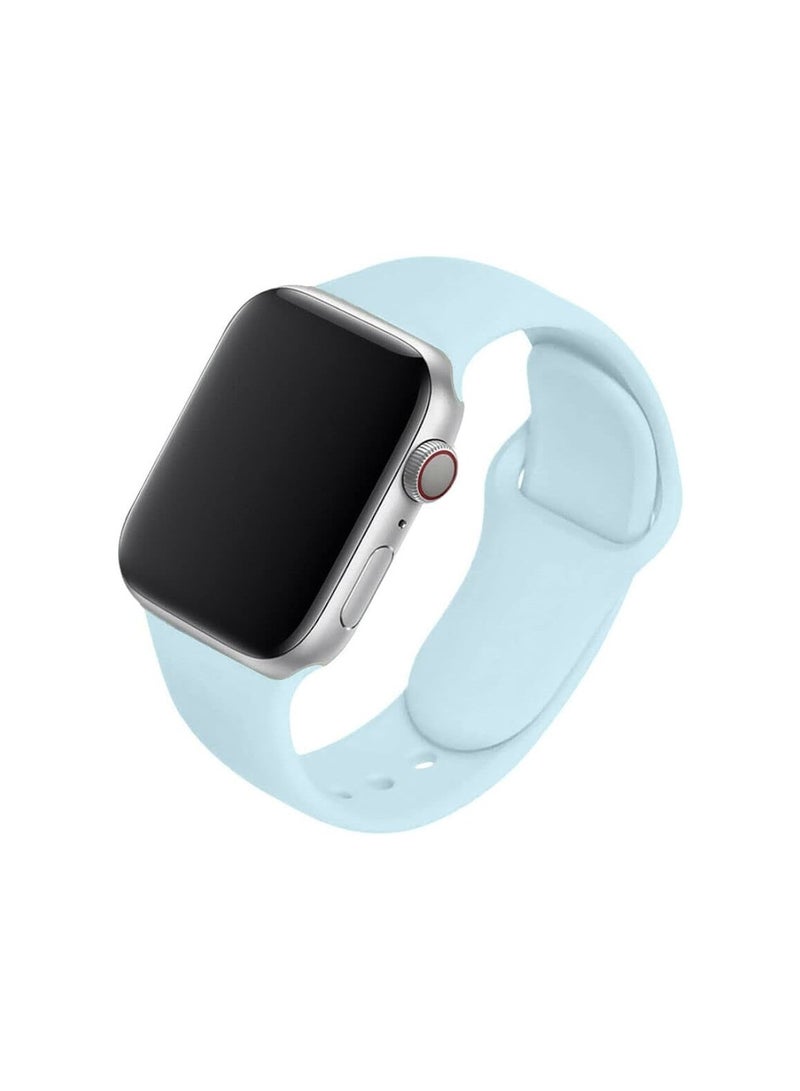 1Pcs Sky Blue S/M 42-44mm Silicone Rubber Strap Band For Replacement Apple Watch Strap - Image 1