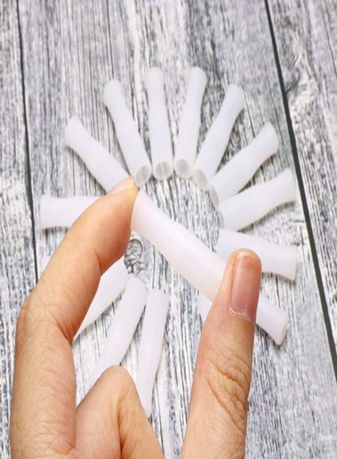 Mini Skater 16Pcs Silicone Straws Tips Food Grade Reusable Anti-Scald/Cold Straws Cover Fit for 1/4 Inch Wide(6mm Out diameter) Stainless Steel Straws (White) - Image 3