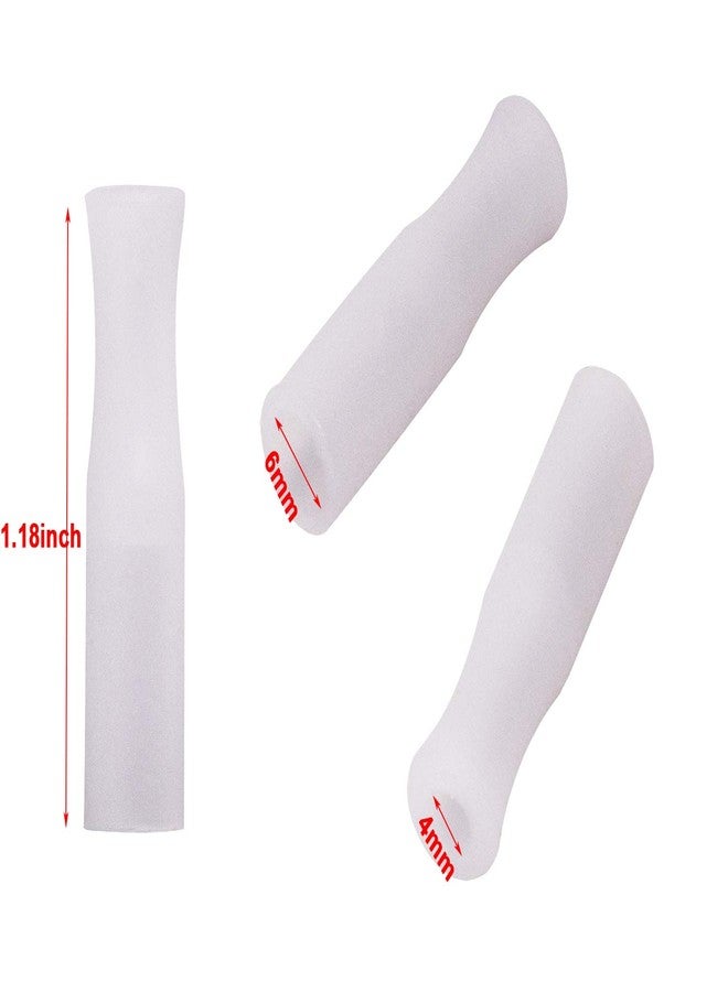 Mini Skater 16Pcs Silicone Straws Tips Food Grade Reusable Anti-Scald/Cold Straws Cover Fit for 1/4 Inch Wide(6mm Out diameter) Stainless Steel Straws (White) - Image 2