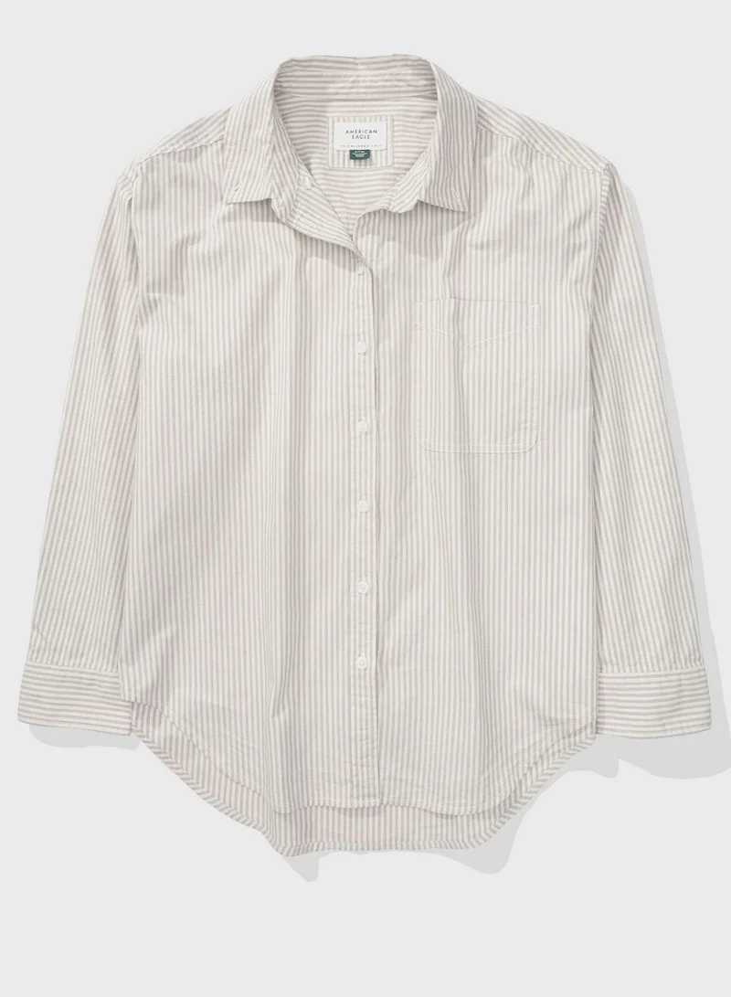 امريكان ايجل Striped Button Down Shirt