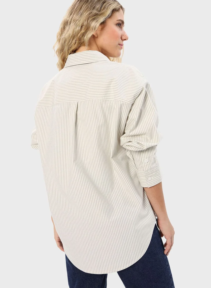 امريكان ايجل Striped Button Down Shirt