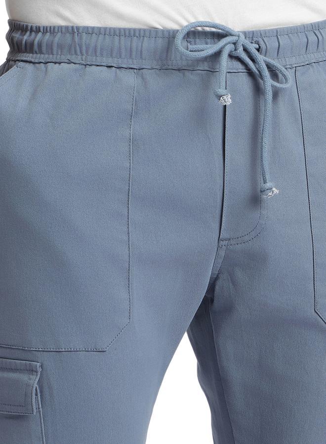 Dennis Lingo بنطال كارجو رجالي بقصّة Slim Fit باللون الأزرق الفولاذي  - Image 2
