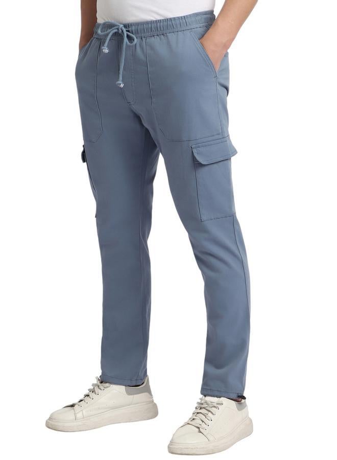 Dennis Lingo بنطال كارجو رجالي بقصّة Slim Fit باللون الأزرق الفولاذي  - Image 3