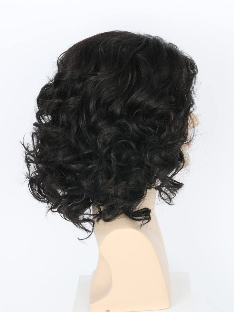 LeMarnia Men's Costume Wig Black Fluffy Short Curly Wig for Halloween Cosplay Costume Wig - Image 4