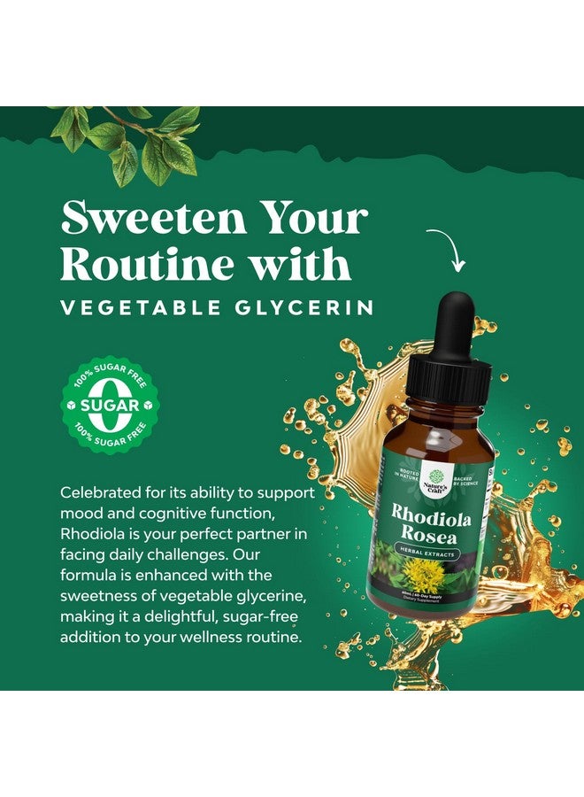 Natures Craft High Potency Rhodiola Rosea Tincture -Liquid Rhodiola Supplement for Stress Energy and Mood Support with 3% Salidrosides Rosea Extract - Vegan Non-GMO & Alcohol-Free (60 Servings) - Image 2