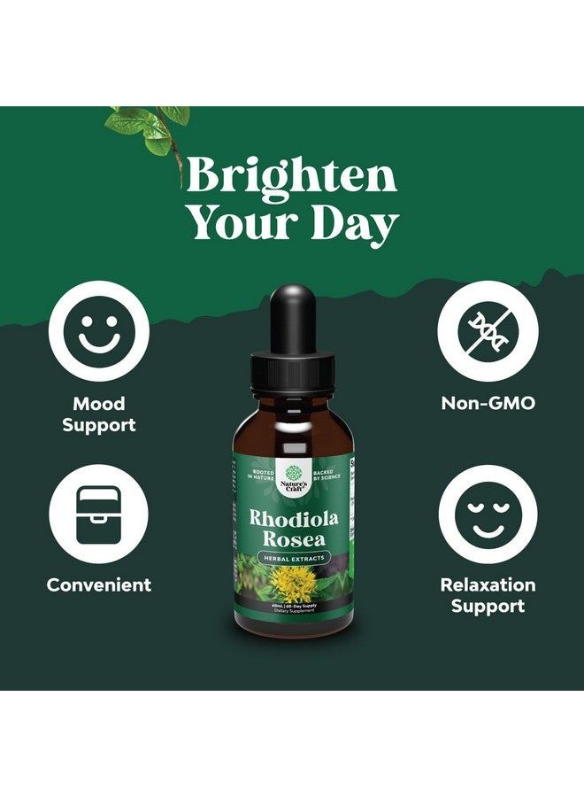 Natures Craft High Potency Rhodiola Rosea Tincture -Liquid Rhodiola Supplement for Stress Energy and Mood Support with 3% Salidrosides Rosea Extract - Vegan Non-GMO & Alcohol-Free (60 Servings) - Image 5