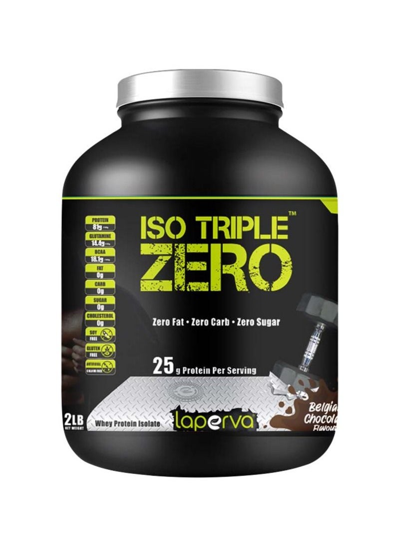 Laperva Iso Triple Zero Whey Protein Isolate Belgian Chocolate Flavor 2Lb 