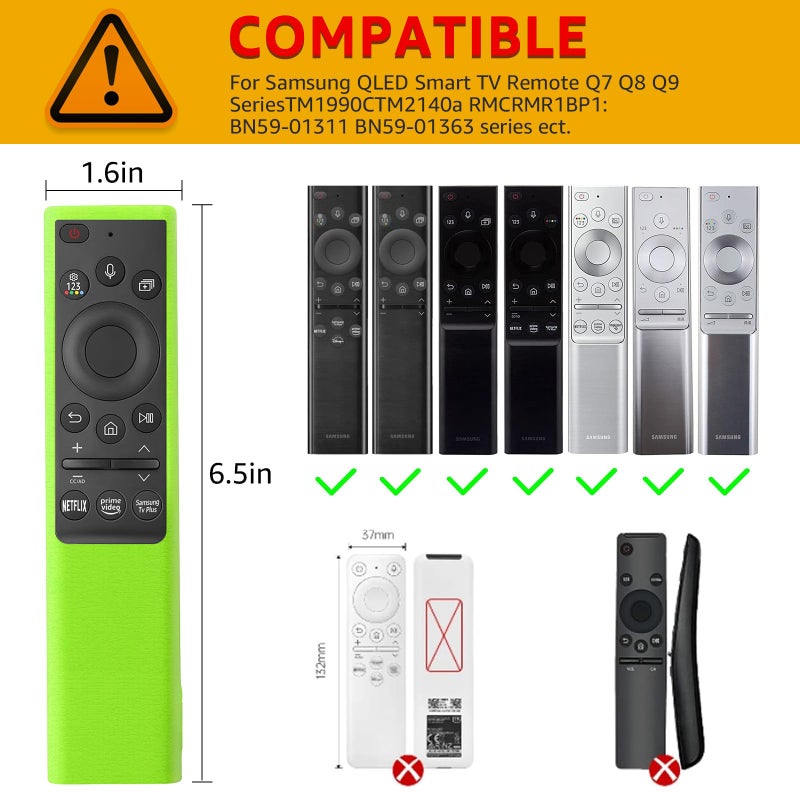 Climberer [3Pack] Climberer Case for Samsung TV Remote Cover BN59-01357/01385/01265A - Anti-Slip Solar Cell Remote Protector (Green+Blue+Pink) (Fluorescent Green/Blue/Pink) Glow-in-Dark - Image 2