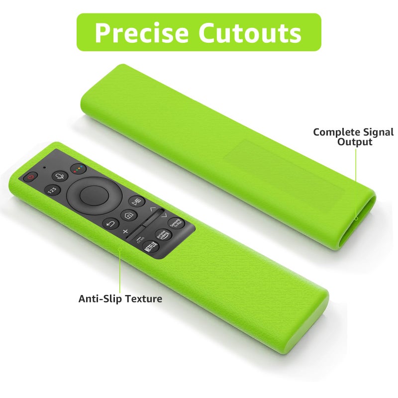 Climberer [3Pack] Climberer Case for Samsung TV Remote Cover BN59-01357/01385/01265A - Anti-Slip Solar Cell Remote Protector (Green+Blue+Pink) (Fluorescent Green/Blue/Pink) Glow-in-Dark - Image 3