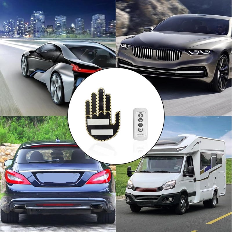 ZAMZIN Car Light, Road Rage Gesture & Emoji Signs, Funny Finger Light for Car Window, Fun Car Accessories & Gadgets for Men & Women, Hand Gesture Sign for Back Window, Ideal Gift for - Image 3