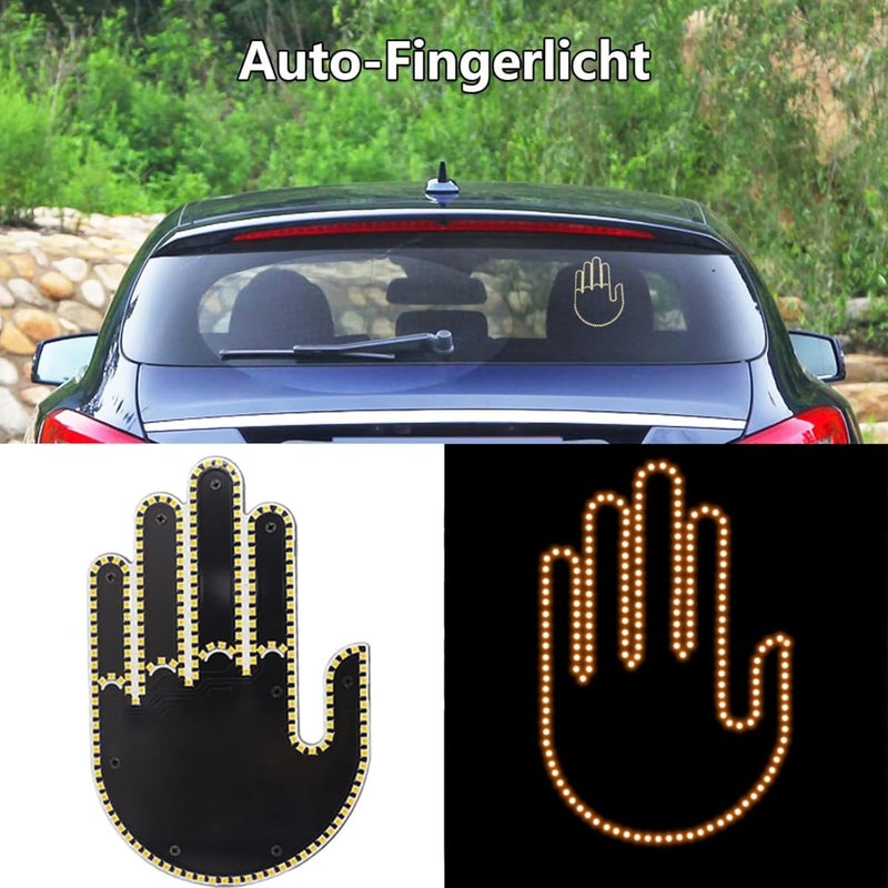 ZAMZIN Car Light, Road Rage Gesture & Emoji Signs, Funny Finger Light for Car Window, Fun Car Accessories & Gadgets for Men & Women, Hand Gesture Sign for Back Window, Ideal Gift for - Image 4