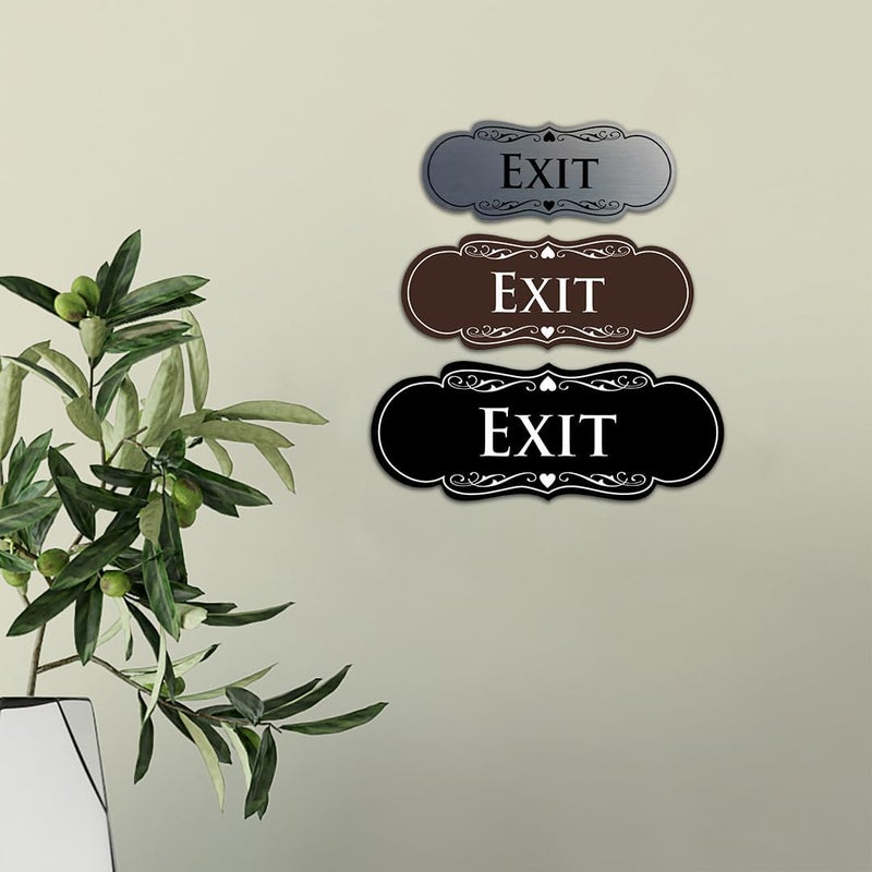 All Quality Designer EXIT Sign - Black/Gold - Small (1 Pack) - Image 3