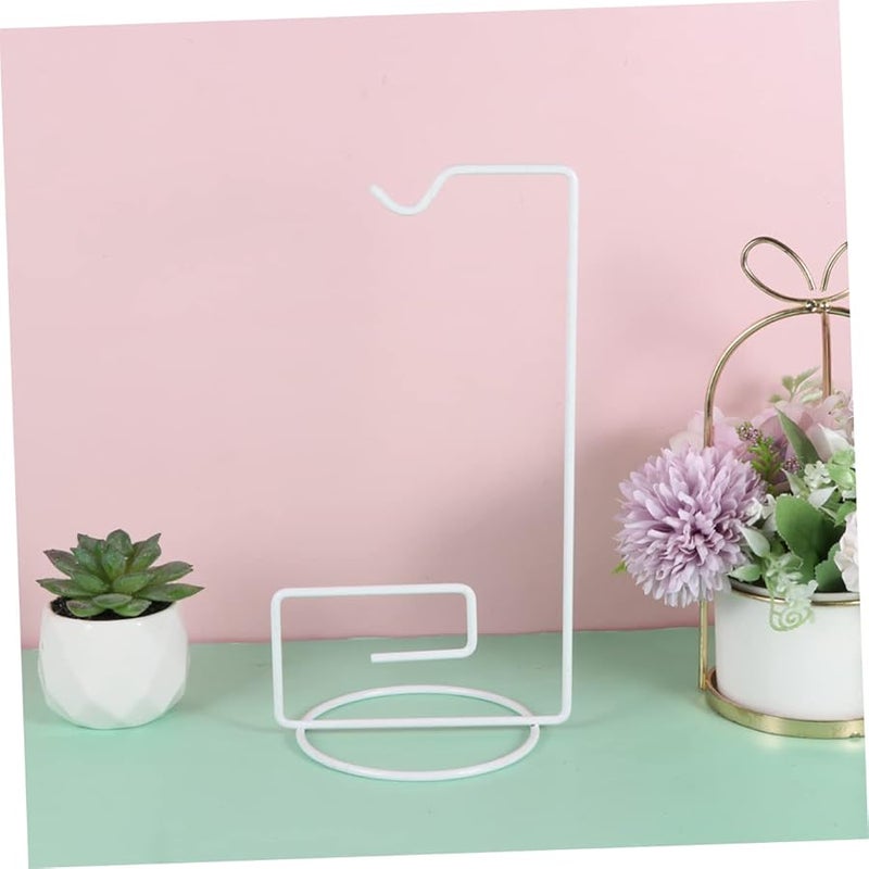 رفاص زجاجي أبيض معلق 4 قطع رف عرض حديدي متين حامل نباتات اصنعها بنفسك - Image 3