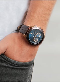 Maserati Men's Traguardo Chronograph Blue Dial Leather Watch R8871612024 - 45mm  - Image 5