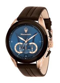 Maserati Men's Traguardo Chronograph Blue Dial Leather Watch R8871612024 - 45mm  - Image 2
