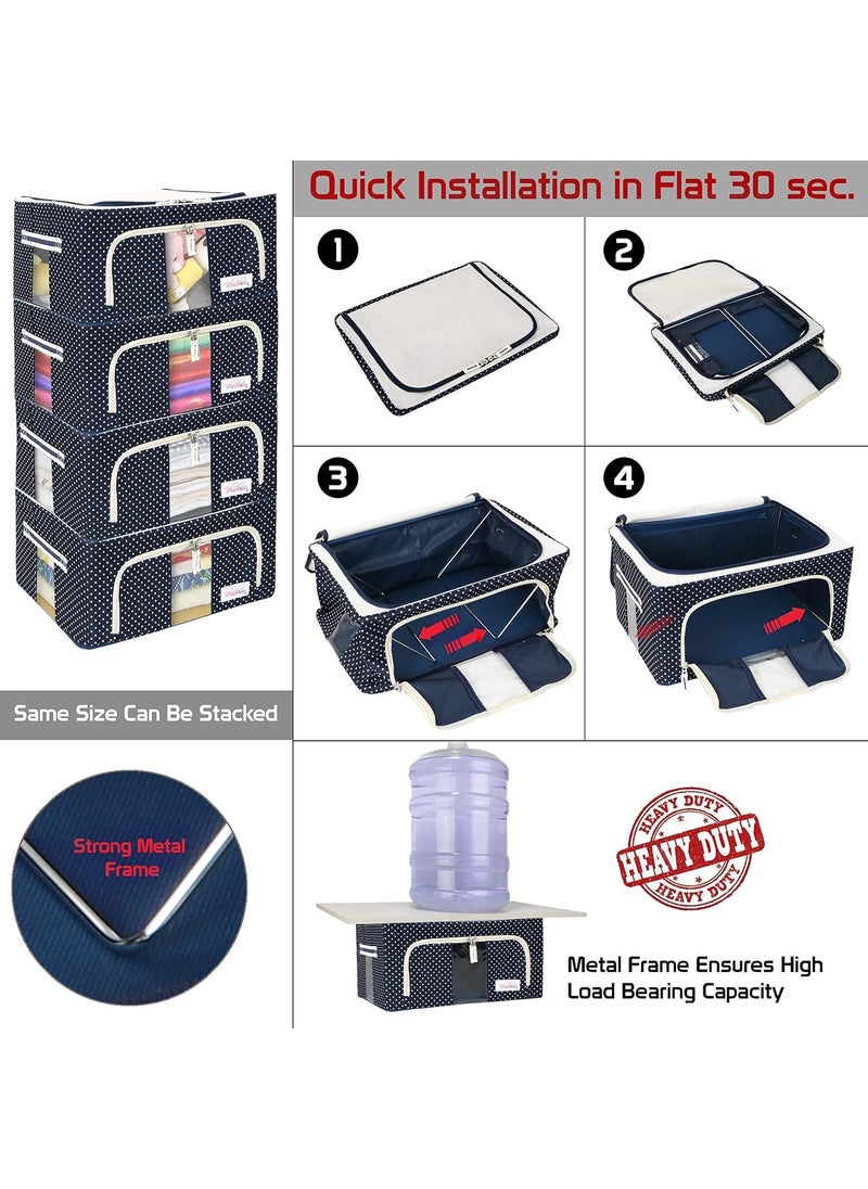 REMICH REMICH Polyester Storage Bags For Clothes Large Cloth Storage Box Saree Organisers Storage For Wardrobe Storage Bag Storage Boxes For Clothes Cloth Storage Bag Blanket Storage Bags 24 Litre 1  - Image 2