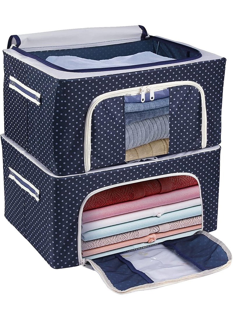 REMICH REMICH Polyester Storage Bags For Clothes Large Cloth Storage Box Saree Organisers Storage For Wardrobe Storage Bag Storage Boxes For Clothes Cloth Storage Bag Blanket Storage Bags 24 Litre 1  - Image 1