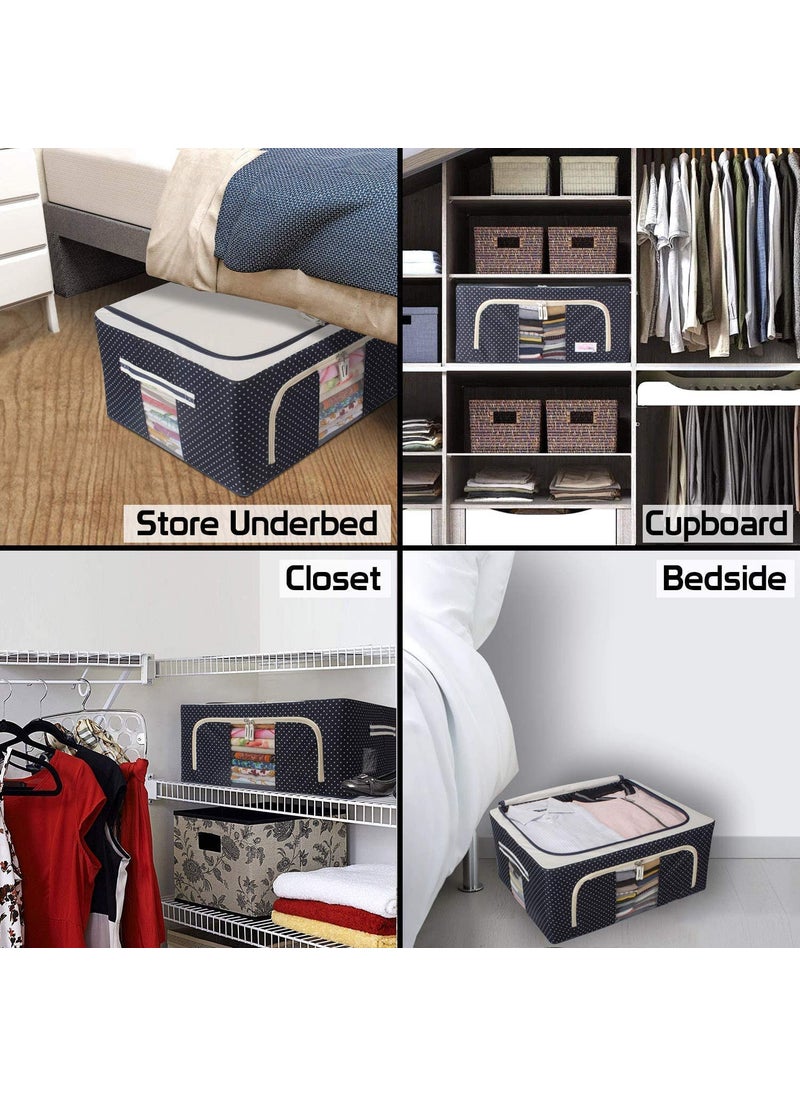 REMICH REMICH Polyester Storage Bags For Clothes Large Cloth Storage Box Saree Organisers Storage For Wardrobe Storage Bag Storage Boxes For Clothes Cloth Storage Bag Blanket Storage Bags 24 Litre 1  - Image 3