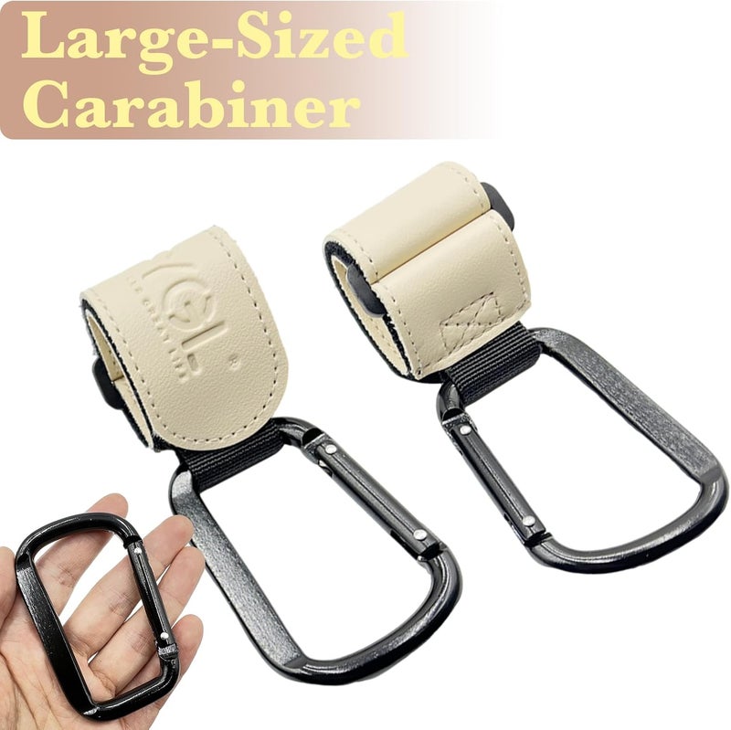 FYGL Easy daily handling design Stroller-Hooks - Adjustable Stroller Carabiner Clips, Universal Stroller Clips and Hooks for Parents and Travelers - Ideal Stroller Accessories for Shopping, Travel, and Baby Gear - Apricot 2Pack All environment compatible - Image 5