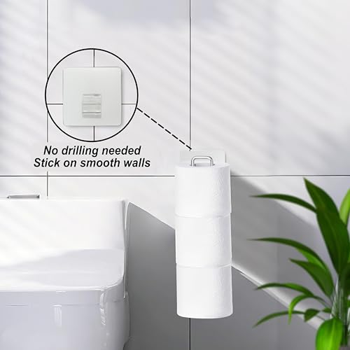 Zeadesign Toilet Paper Holder with Storage Extra 6 Roll Tissue, Over The Tank Toilet Paper Roll Holder Wall Mount, Brushed Nickel and Chrome Tissue Holder for Bathroom, RV Toilet Paper Holder with Shelf, 2Pcs - Image 5