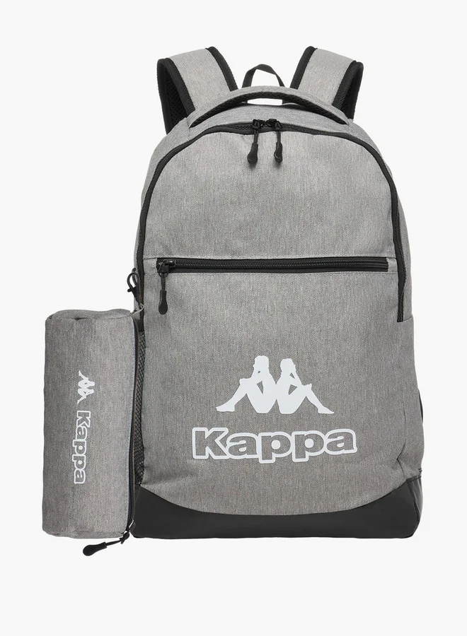 Kappa Boys Logo Print School Backpack and Pencil Pouch Set - 46x30x14 cm