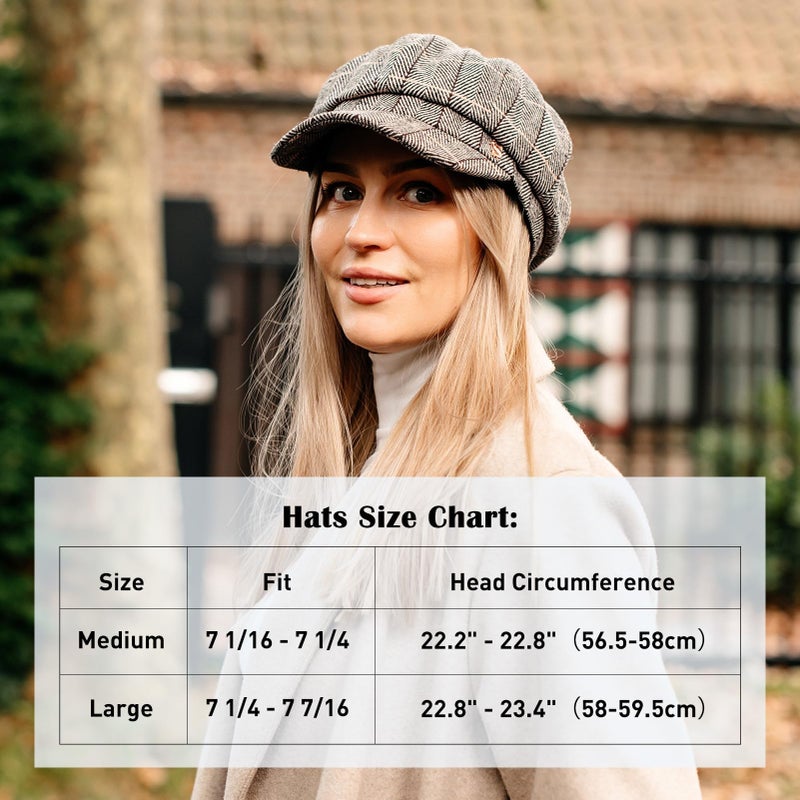 Comhats Winter Wool Newsboy Hats for Women Pageboy Baker Boy Berets Cap Fashion Sailor Fiddler Conductor Greek Army Green Medium - Image 3