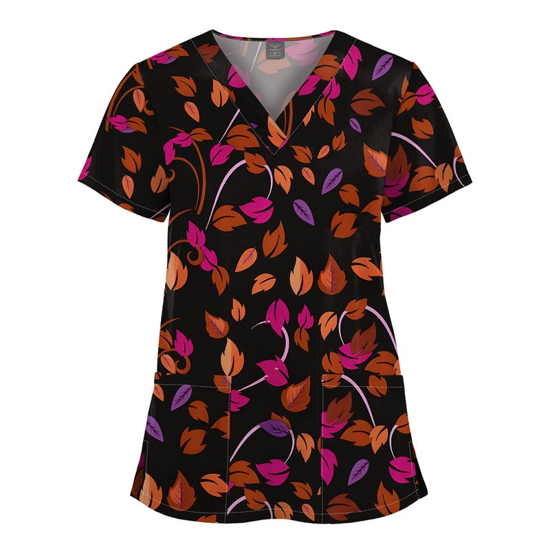 Elastic Christmas Pattern Comfortable Plus Size Cartoon Nurses' Clothing Printed Dental Dentist Work Clothes - Image 1