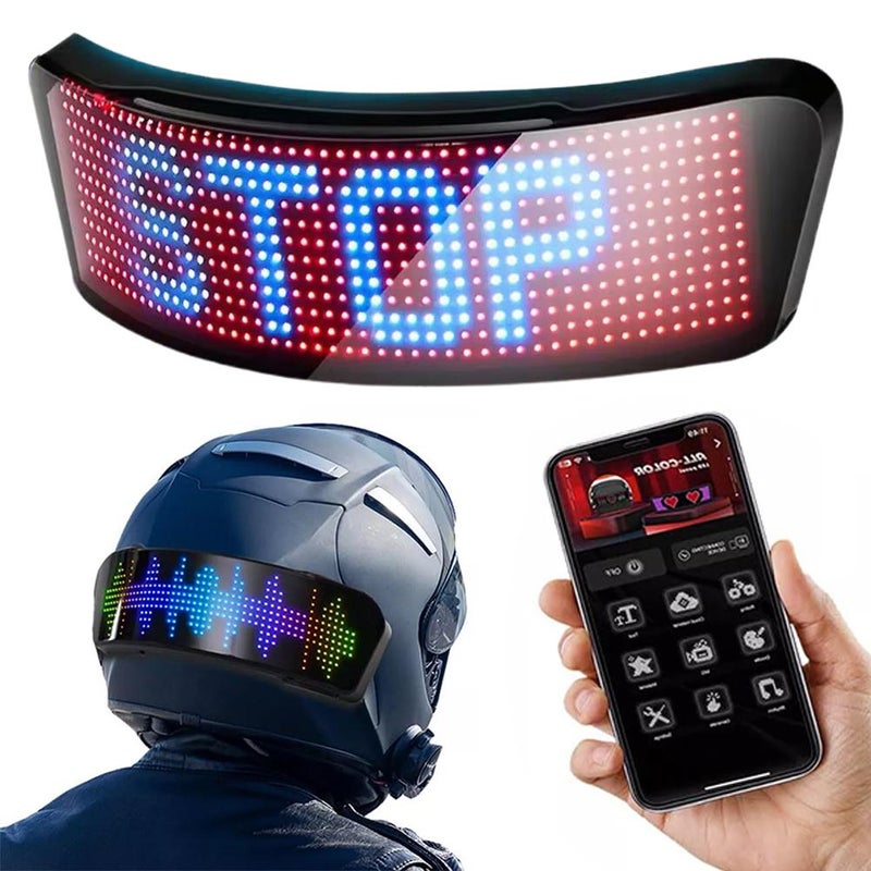 New cross-border product: Illuminated helmet screen for motorcycles, bicycles, and motorbikes; customizable Bluetooth riding LED full-color screen. - Image 5
