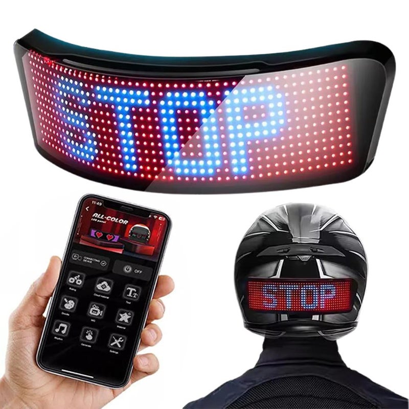 New cross-border product: Illuminated helmet screen for motorcycles, bicycles, and motorbikes; customizable Bluetooth riding LED full-color screen. - Image 4