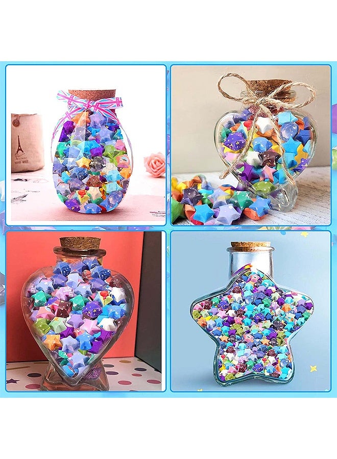 إم إكس إن مجموعة ورق أوريغامي مكونة من 1040 ورقة ذات جوانب ذاتية الصنع، شرائط ورقية متدرجة اللون بلون سادة لبطاقات المنزل المصنوعة يدويًا والحرف اليدوية لتزيين الحفلات - Image 5