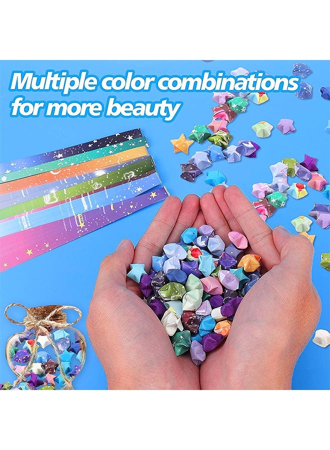 إم إكس إن مجموعة ورق أوريغامي مكونة من 1040 ورقة ذات جوانب ذاتية الصنع، شرائط ورقية متدرجة اللون بلون سادة لبطاقات المنزل المصنوعة يدويًا والحرف اليدوية لتزيين الحفلات - Image 4