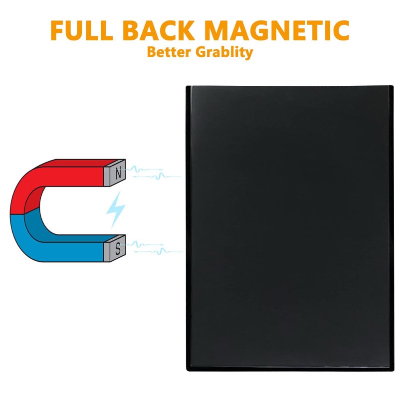 Mingting Magnetic Picture Frame  Holds 8.5x11 Inches Pictures  Reusable Black Magnet Fridge Photo Sleeves for Refrigerator  Locker Office Cabinet (6Pcs Black) - Image 3